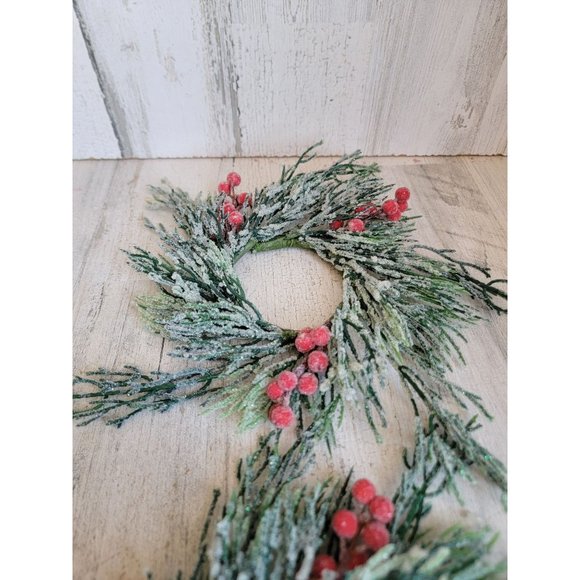 Wreath frosted cranberries mini set hanging home decor xmas - Picture 5 of 6